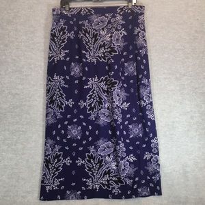 COLDWATER CREEK Abstract Floral Design Wrap Maxi Skirt